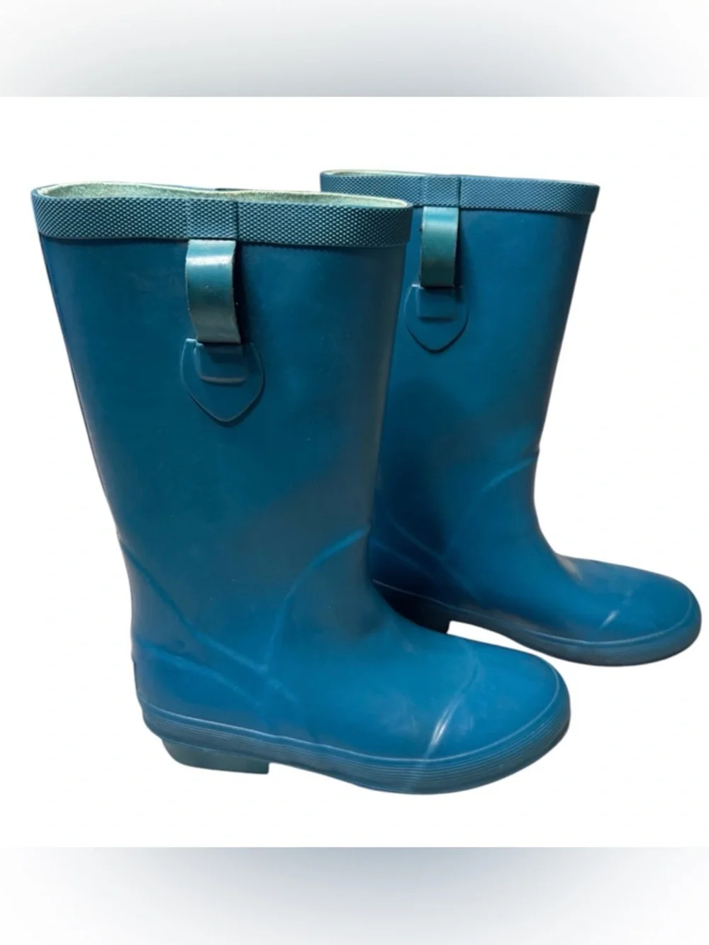 L.L. Bean Teal Kids Wellie Waterproof Pull On Rain Boots sz3 Kids